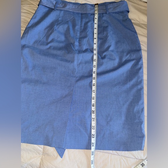 Ann Taylor Blue Pencil Skirt with Tie Front - Picture 8 of 9